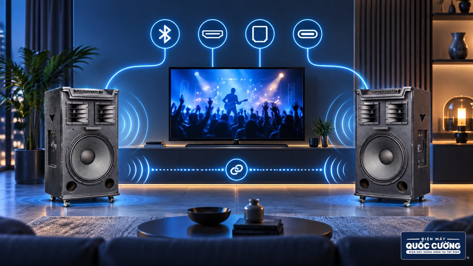 Kết nối đa dạng và ghép đôi stereo MWS của SONCAMEDIA TOP 430 MAX
