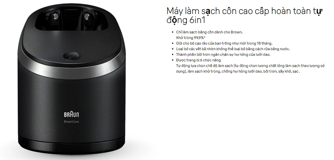 trạm rửa cho máy cạo râu braun