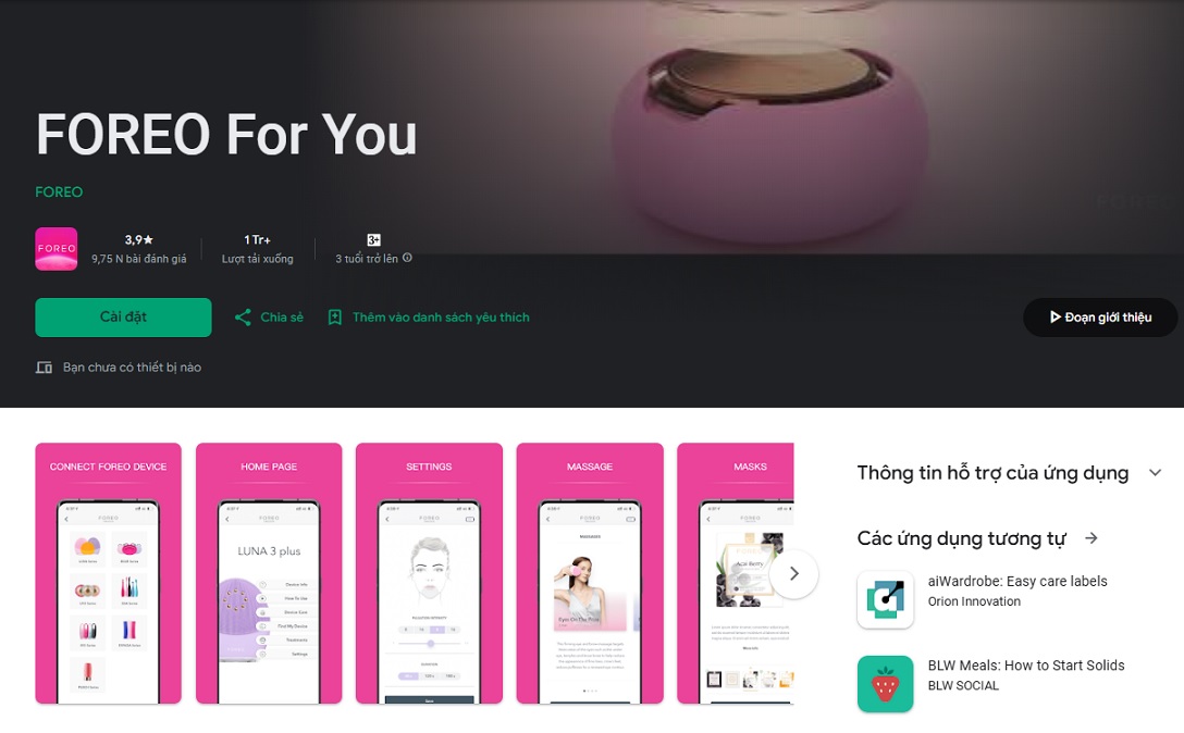 App foreo chính hãng