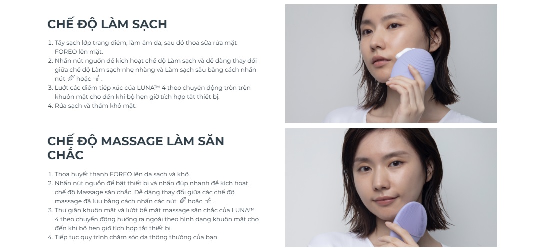 sử dụng máy foreo luna 4