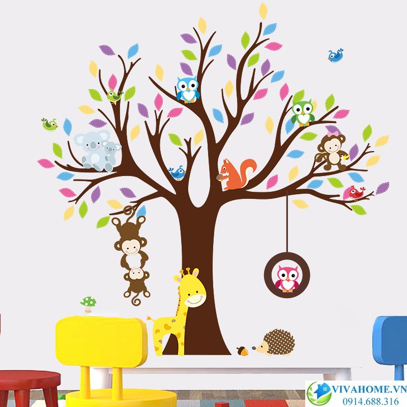 decal-dan-tuong-vuon-thu-zoo