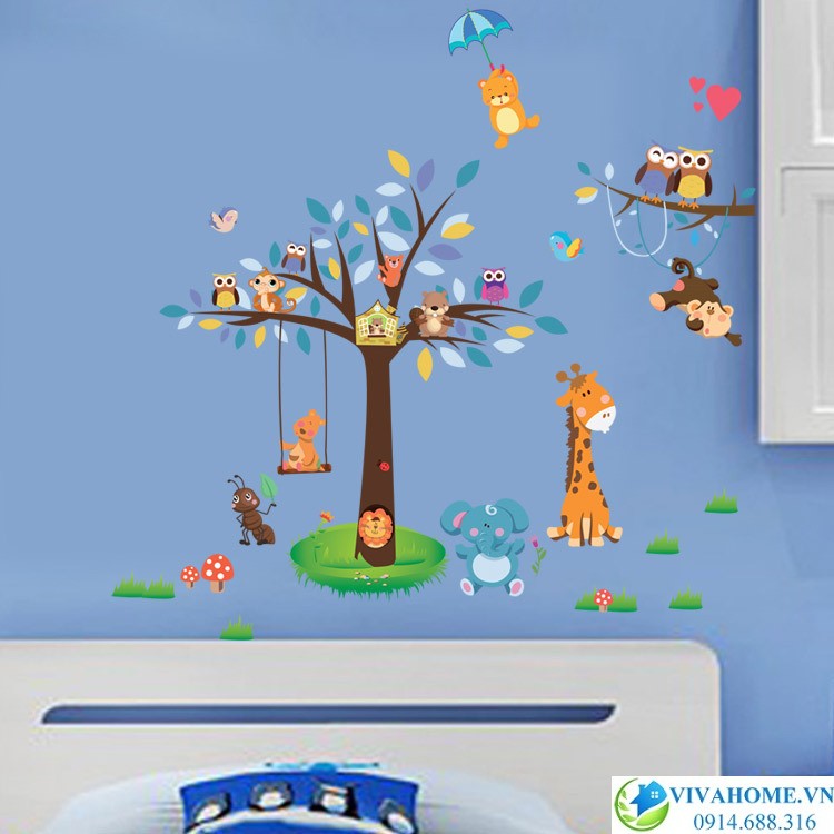 decal-dan-tuong-vuon-thu-thu-le