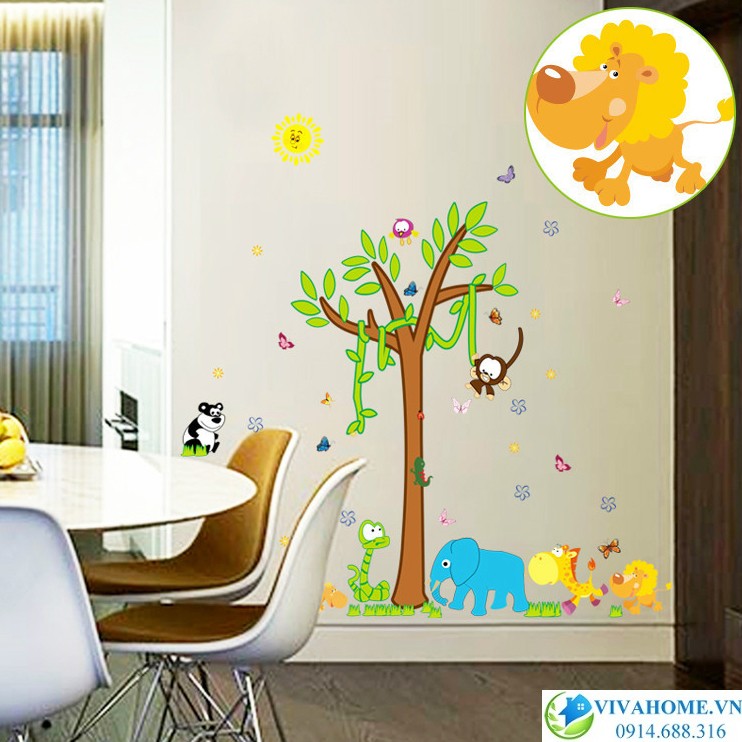 decal-dan-tuong-vuon-thu-nho-la-xanh