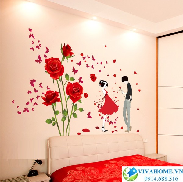 Decal dán tường Tình yêu lãng mạn
