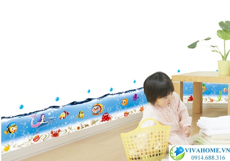Decal dán chân tường Cá biển