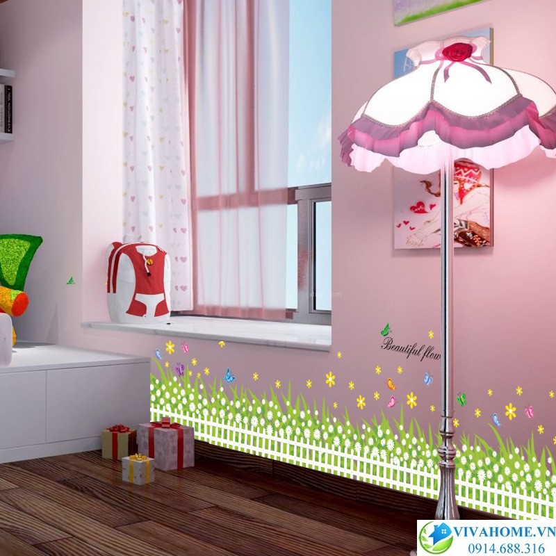 Decal dán chân tường Hoa baby