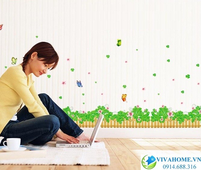 Decal dán chân tường Hoa mười giờ