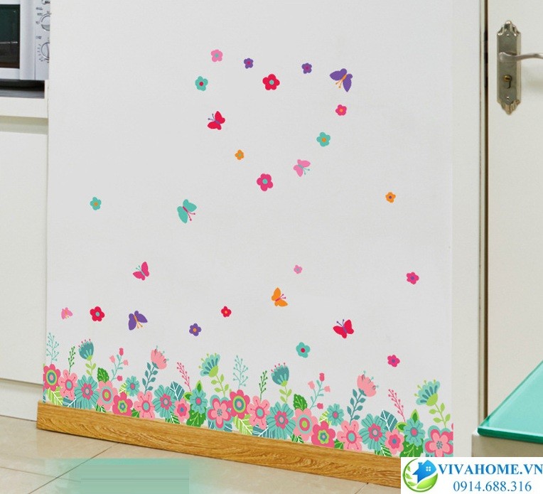 Decal dán chân tường Bông hoa nhỏ