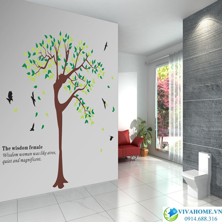 Decal dán tường Vũ điệu cây xanh
