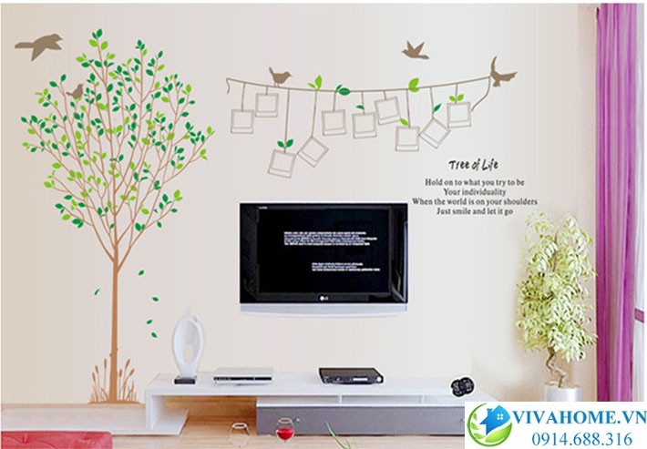Decal dán tường Cây xanh khung ảnh số 4