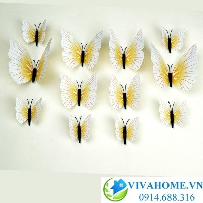 Bướm 3D vân trắng