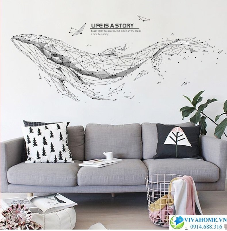 Decal dán tường Cá heo