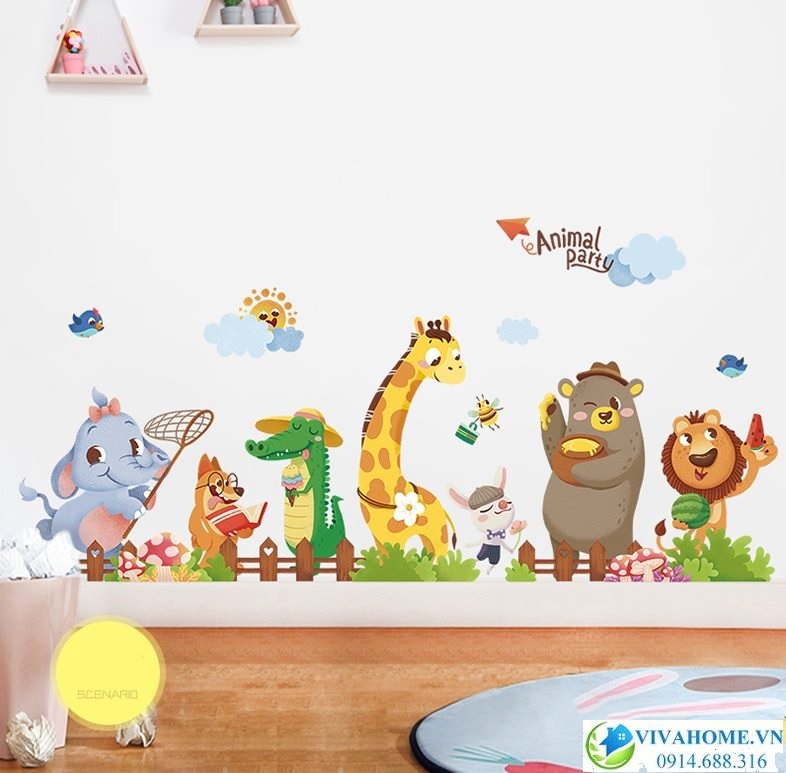 Decal dán tường Lớp học vui nhộn