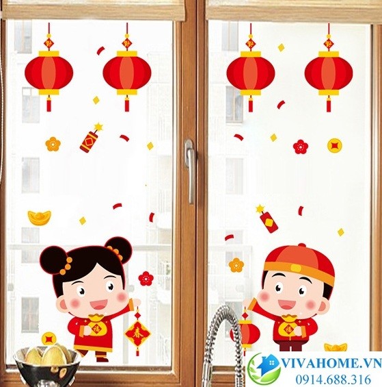 Decal dán tường Chúc mừng năm mới số 2