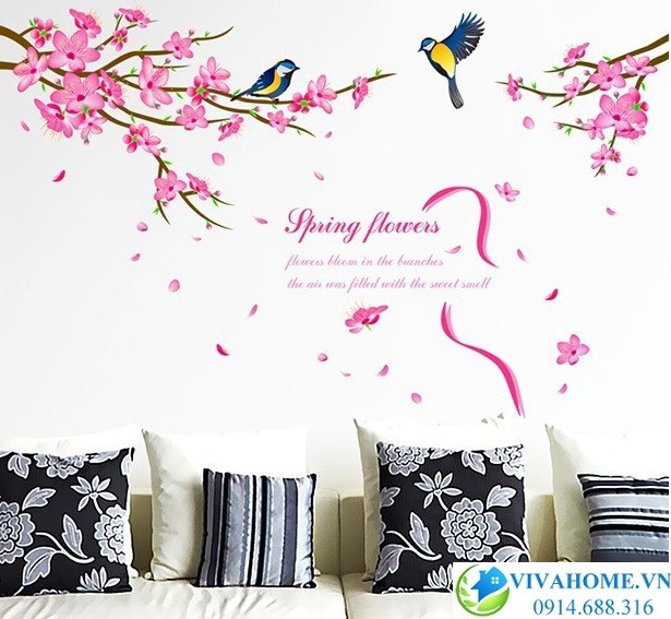 Decal dán tường Hoa mùa xuân
