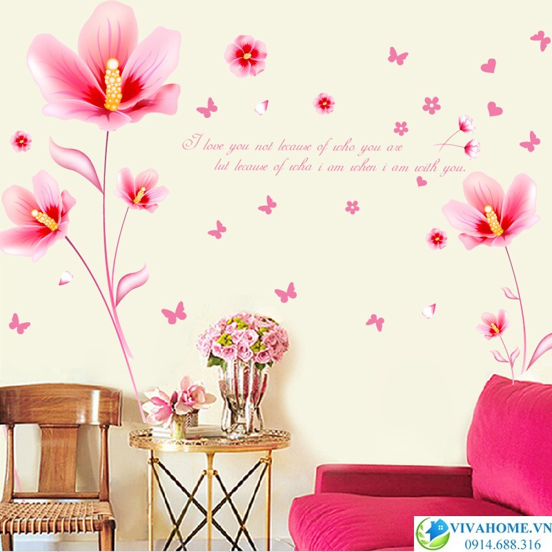 Decal dán tường hoa ly hồng số 2