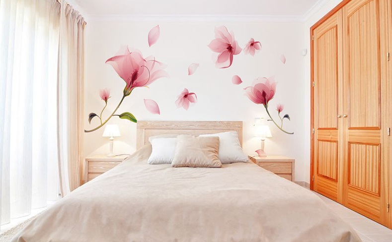 Decal dán tường Hoa pha lê