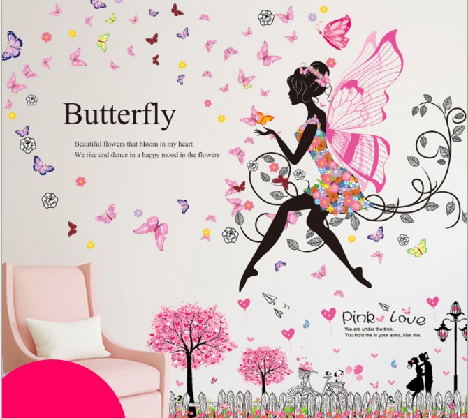 Decal dán tường Cánh tiên