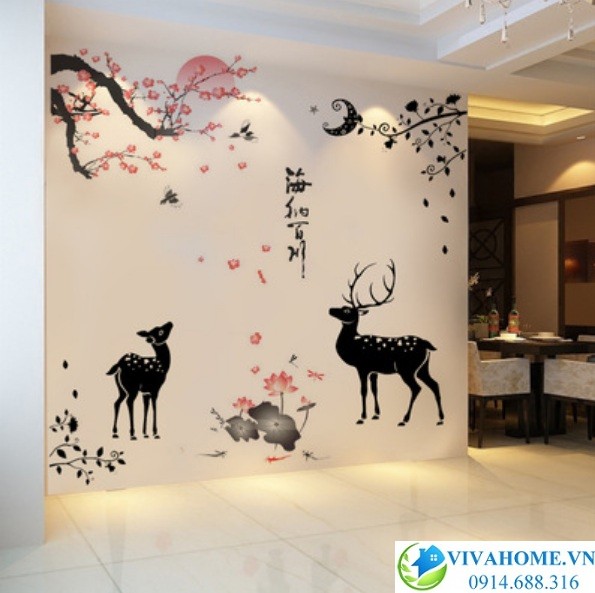 Decal dán tường Nhung nai