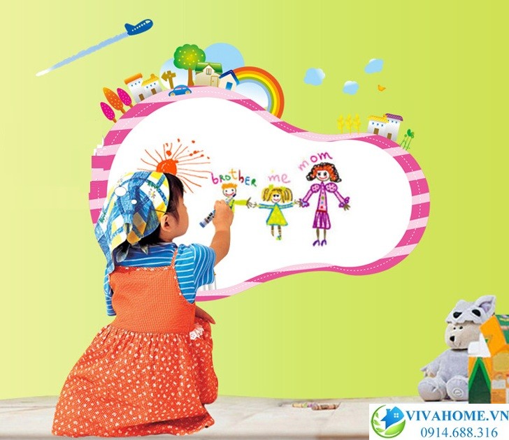 Decal bảng trắng thành phố vui vẻ