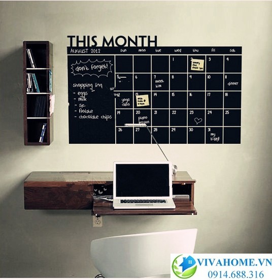 Decal bảng đen ghi nhớ tháng