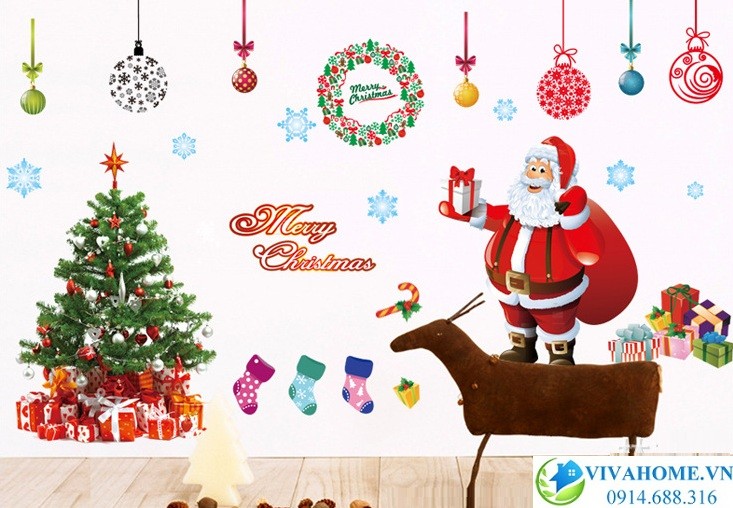 Ông già noel và cây thông size to