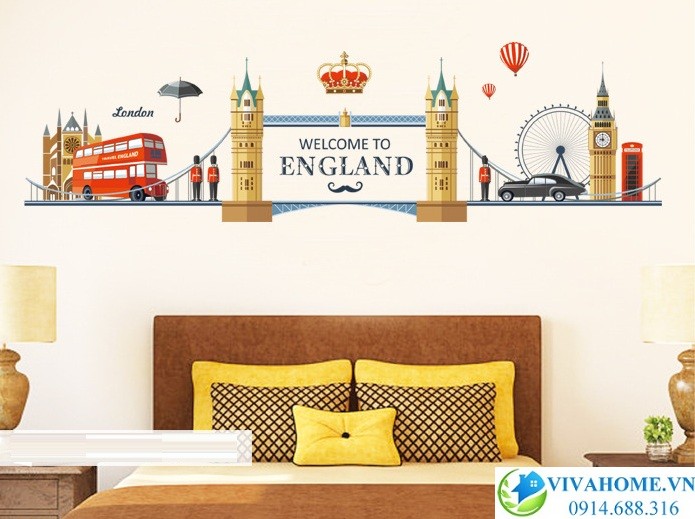 Decal dán tường Nước Anh chào đón