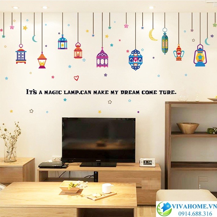 Decal dán tường Đèn trần Magic