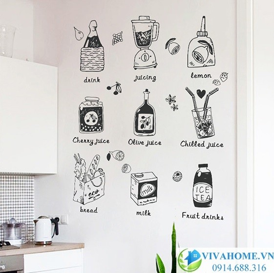 Decal dán tường Nhà bếp hiện đại số 5