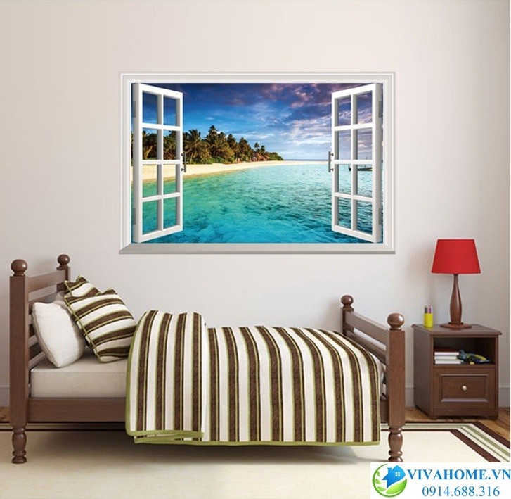 Decal dán tường Cửa sổ hướng biển số 2