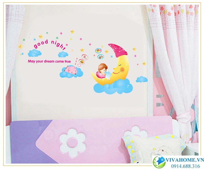 Decal dán tường Chúc bé ngủ ngon