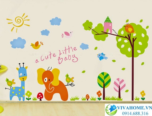 Decal dán tường little baby