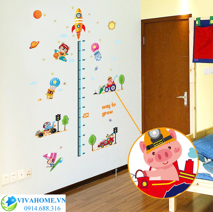 Decal dán tường Thước đo ô tô
