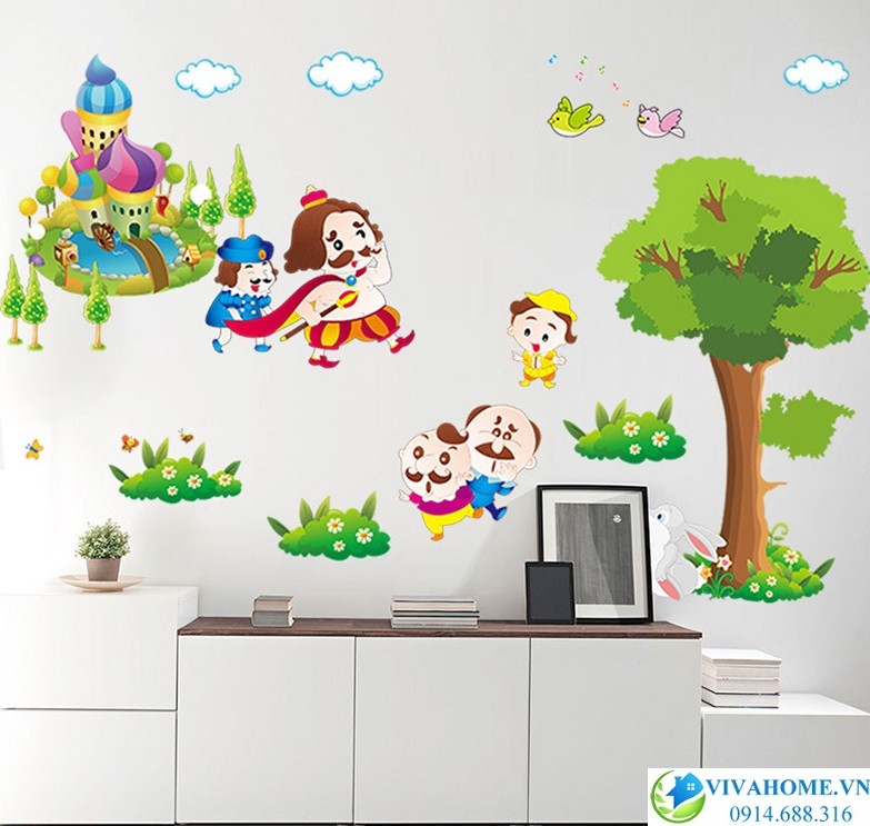 Decal dán tường Bộ quần áo mới của hoàng đế