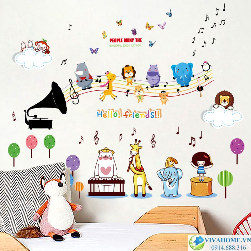 Decal dán tường Ban nhạc ngộ nghĩnh