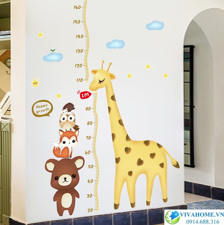 Decal dán tường Thước đo Gấu và các bạn