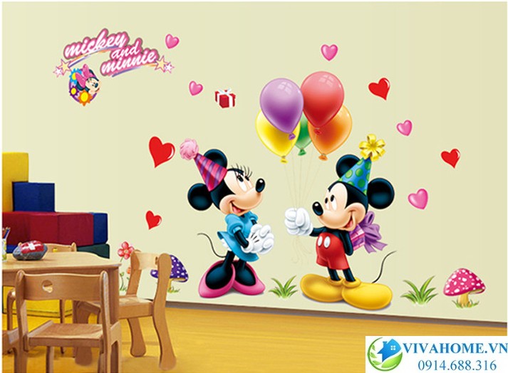 Decal dán tường Mickey đáng yêu