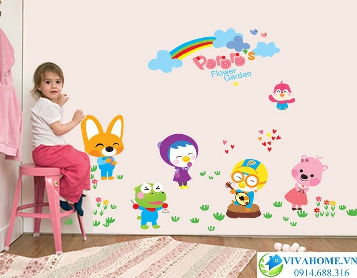 Decal dán tường Pororo