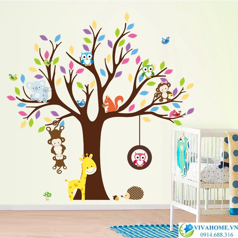Decal dán tường Vườn thú zoo