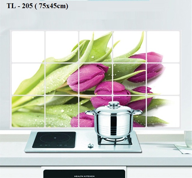 Decal dán bếp Hoa Tulip tím