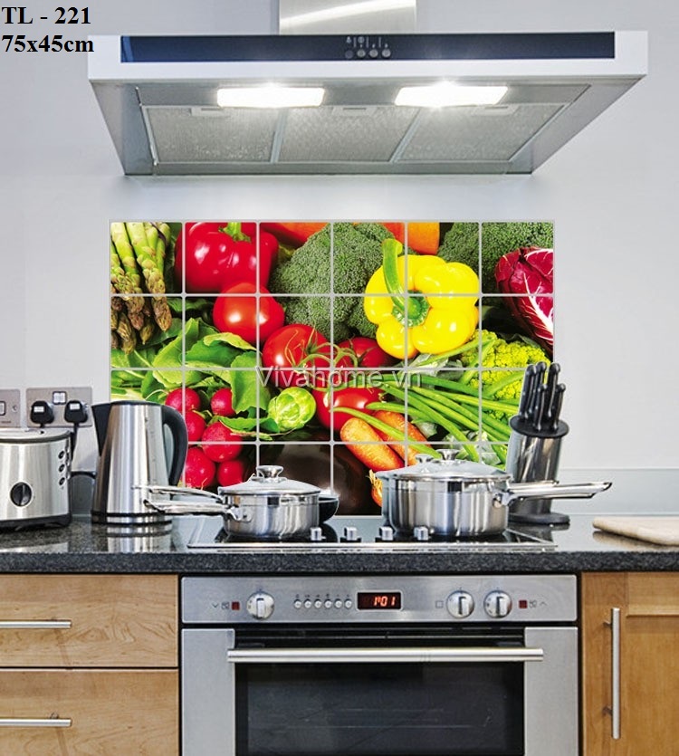 Decal dán bếp Rau củ quả size 45x75cm