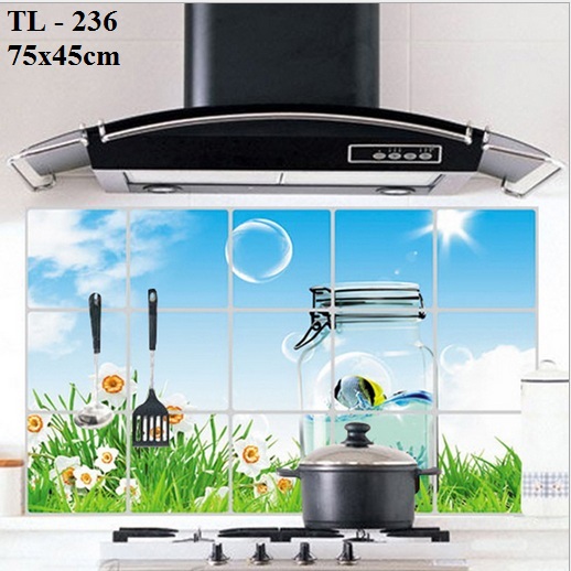 Decal dán bếp Bình cá cảnh