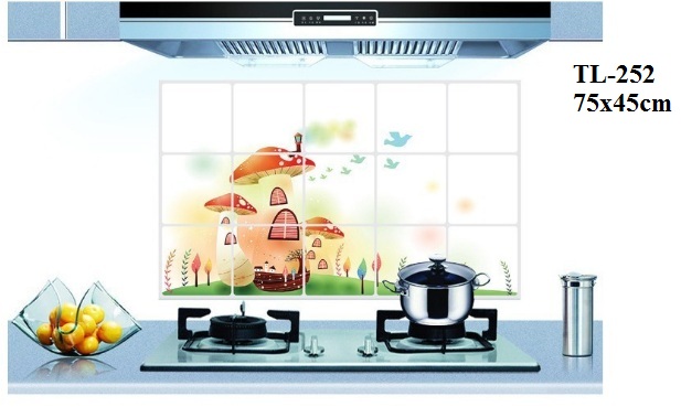 Decal dán bếp Nấm hoạt hình