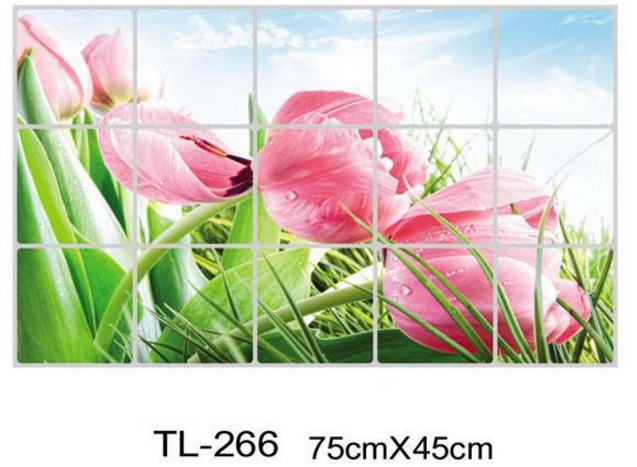 Decal dán bếp Tulip hồng