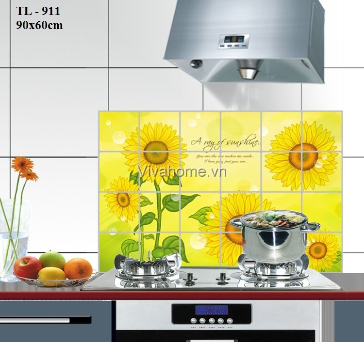 Decal dán bếp Hoa hướng dương size to