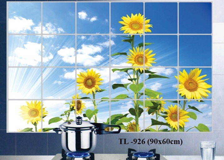 Decal dán bếp Cánh đồng hoa hướng dương