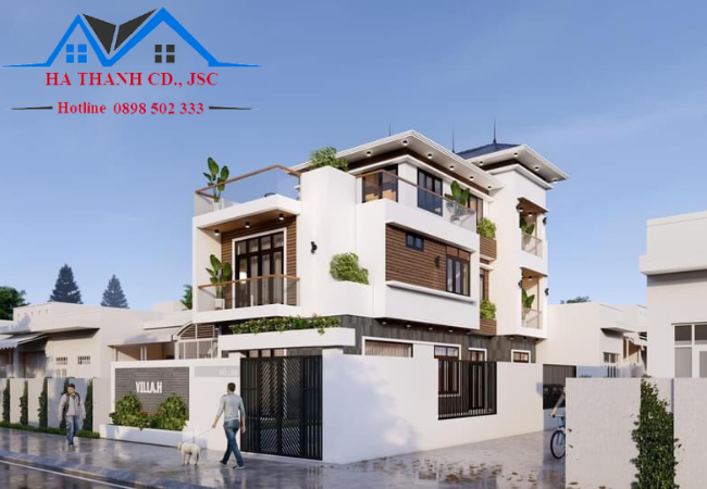 nhà 3 tầng 2 mặt tiền hiện đại