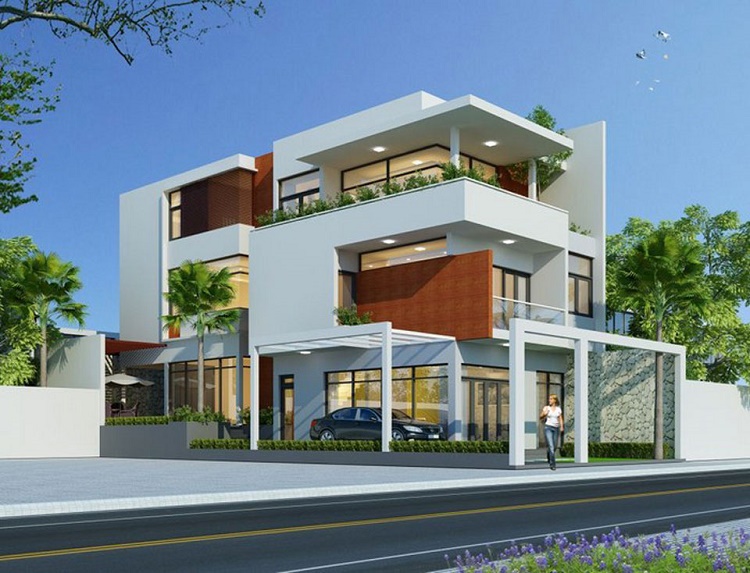 mẫu nhà 3 tầng 2 mặt tiền