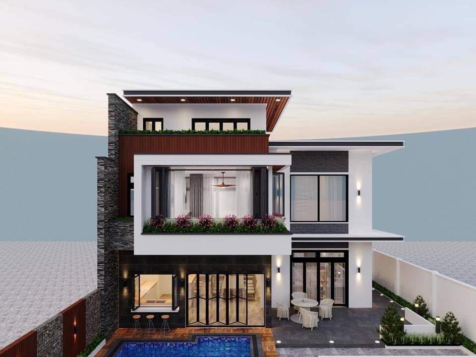 nhà 2 tầng 2 mặt tiền