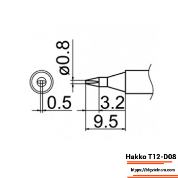 Mũi hàn Hakko T12-D08